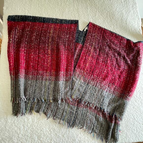 Lapis Boho Fringe Shawl Wrap  fall Ombre Cozy Scarf one size - Picture 9 of 9